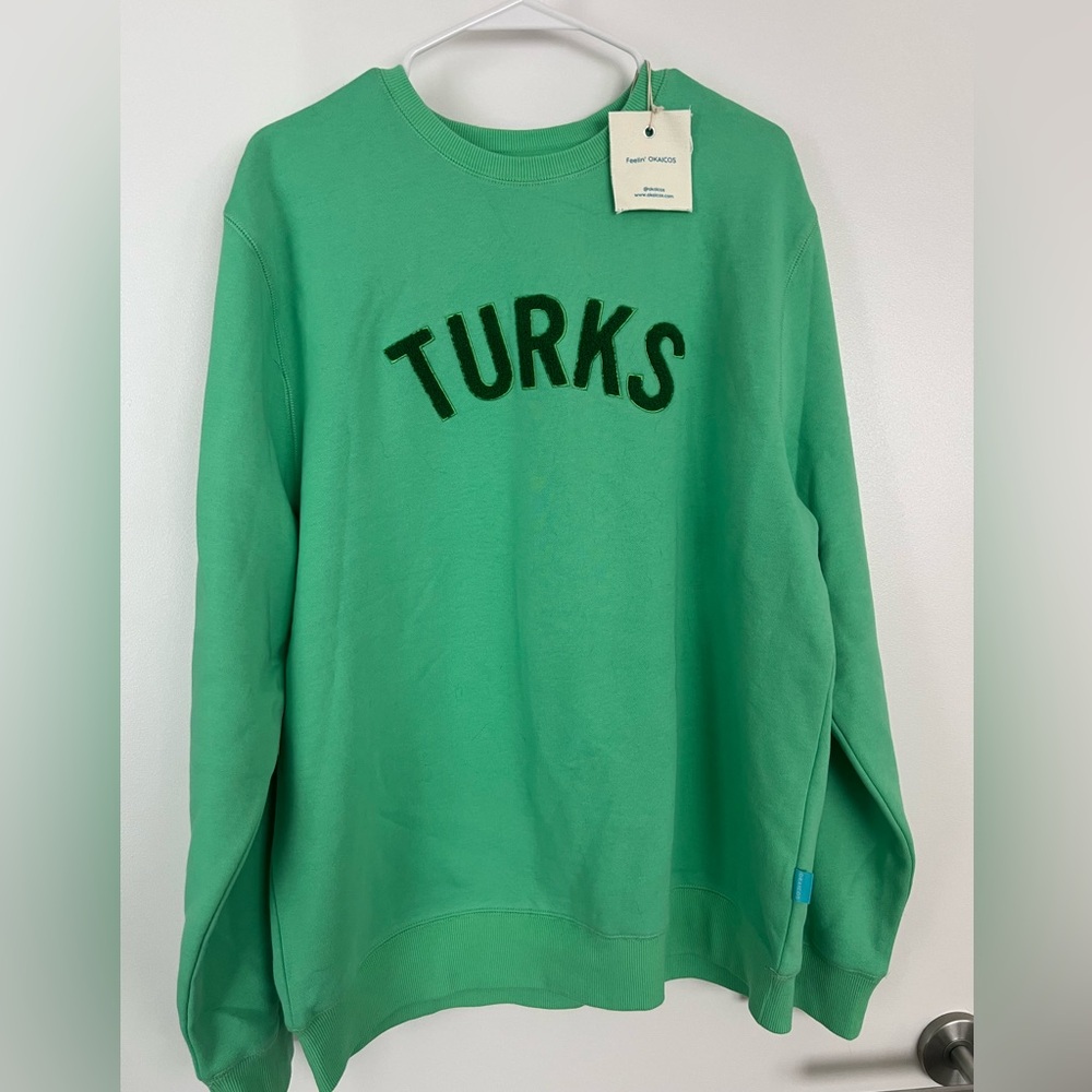 Okaicos Green Sweatshirt with Bold Chest Design